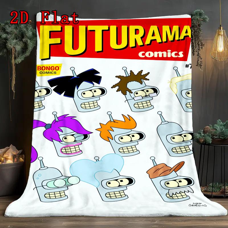 Future City Manga 2D Flat Pattern Flannel Blanket High quality All Seasons Warmth and Comfort Perfect for Christmas Gifts.P260914522