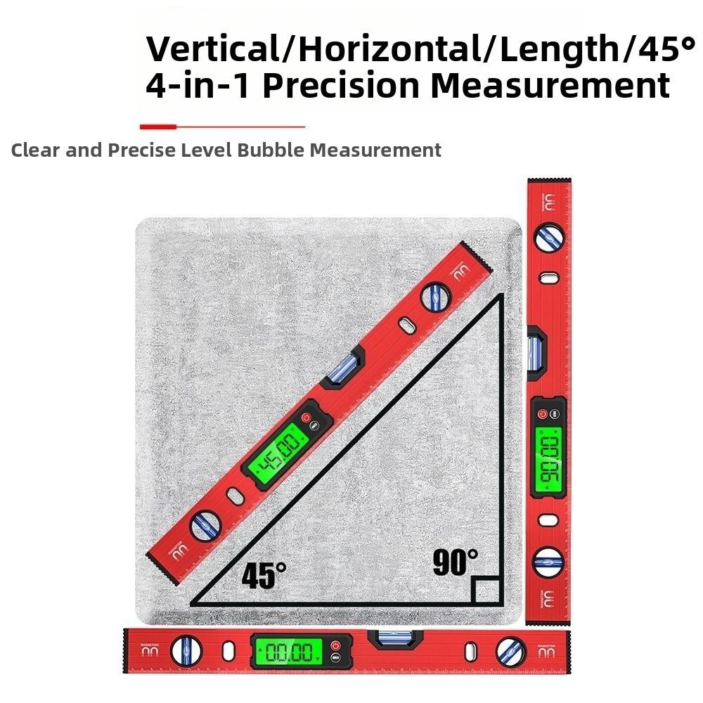 Aluminum Zinc Zinc Alloy Digital Level Ruler 0-90° Range Angle Finder Digital Spirit Level  Horizontal Scale