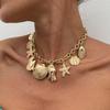 Ingemark Creative Metal Starfish Scallop Pendant Choker Necklace for Women 2026 New Fashion Metal Chain Summer Beach Jewelry New