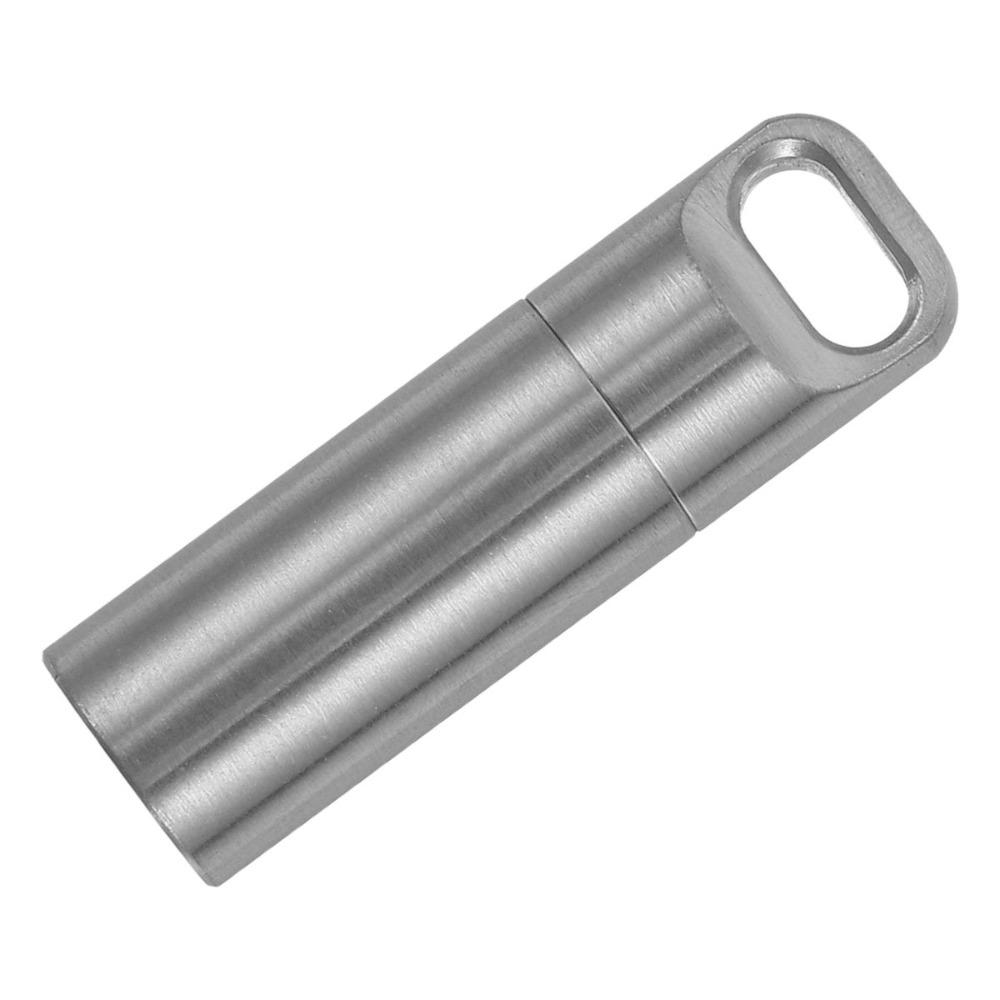 Stainless Steel Pill Bottle Travel Medicine Container Waterproof Portable Pill Organizer Small Box Elderly First Aid Emergency