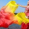 100% Brand New Quality Double Sided Satin Fan Hot Sell Ms Belly Dancing Fan Gradient Color Dancer Practice Props Silk Fans