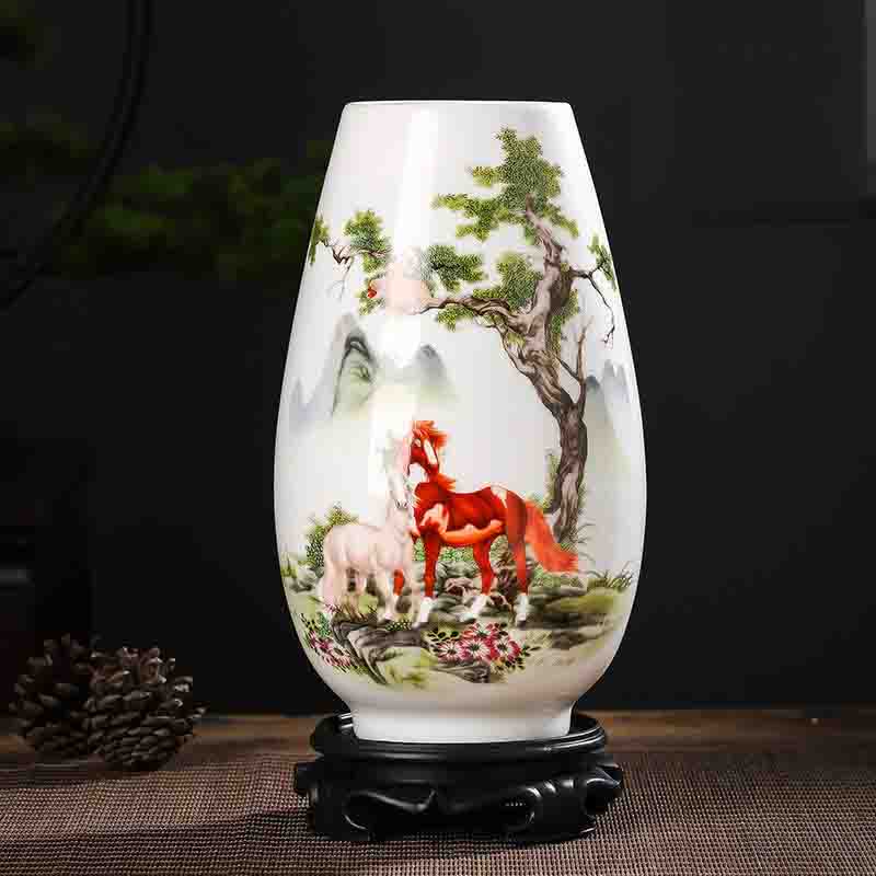 Chinese Jingdezhen Ceramic Vase Ornaments Office Store Club Bar Furnishing Crafts Home Livingroom Desktop Accessories Decoration