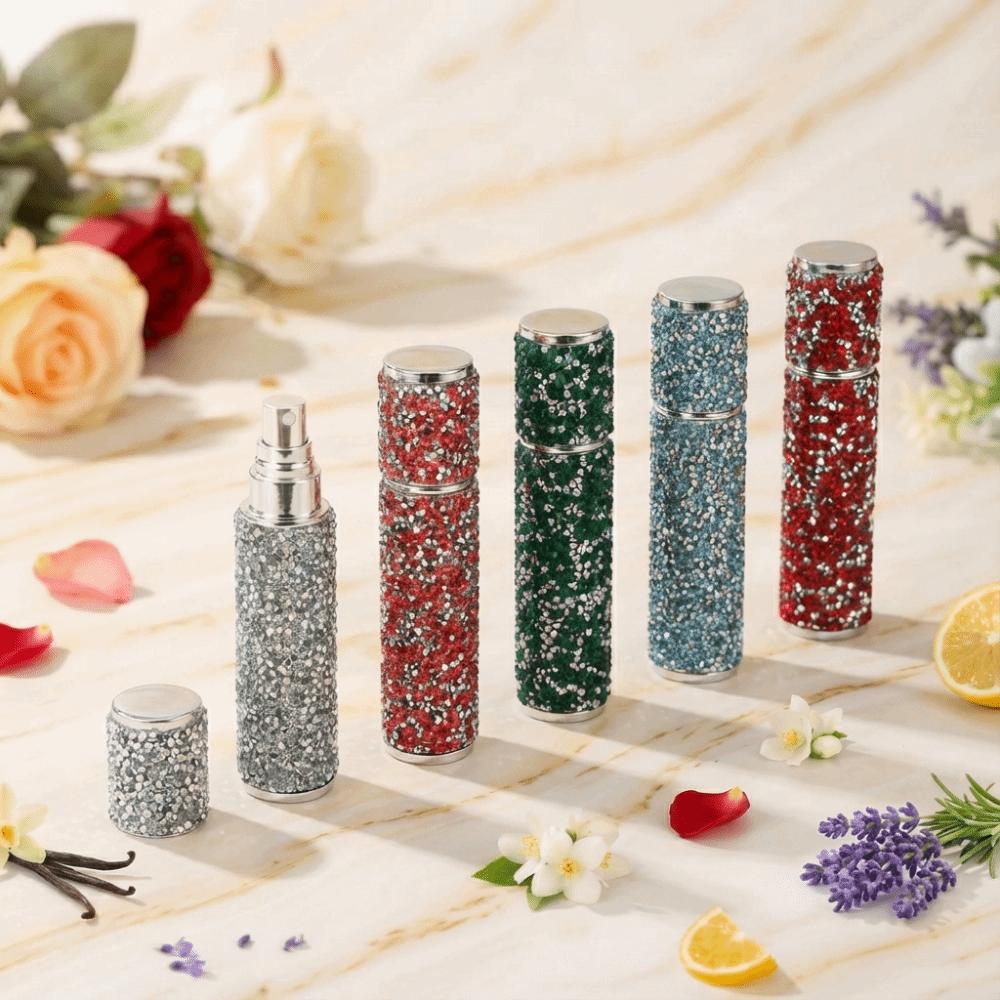 Portable Empty Atomizer Rhinestones Cosmetic Container Practical 10ml Perfume Bottle  Travel