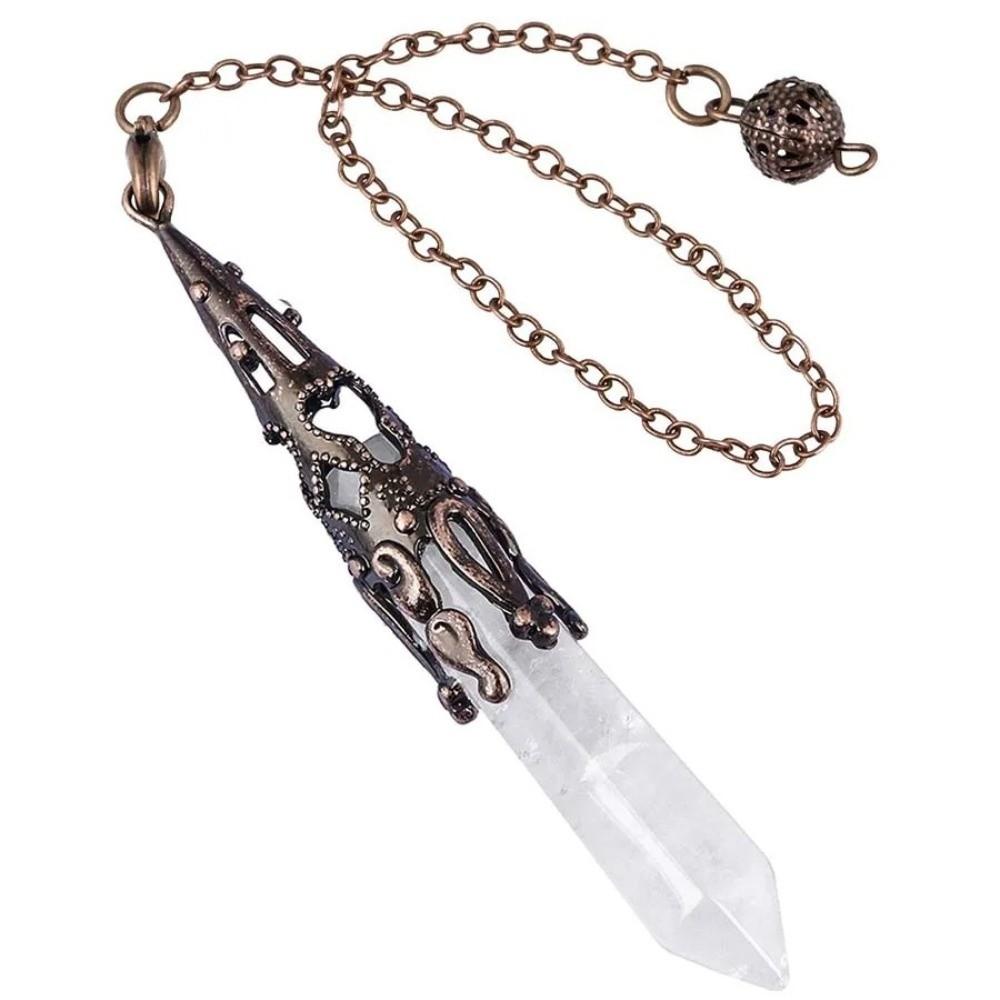 Energy Crystal Pendulum Spiritual Gem Stone Pendant Retro Reiki Pendulum  Dowsing