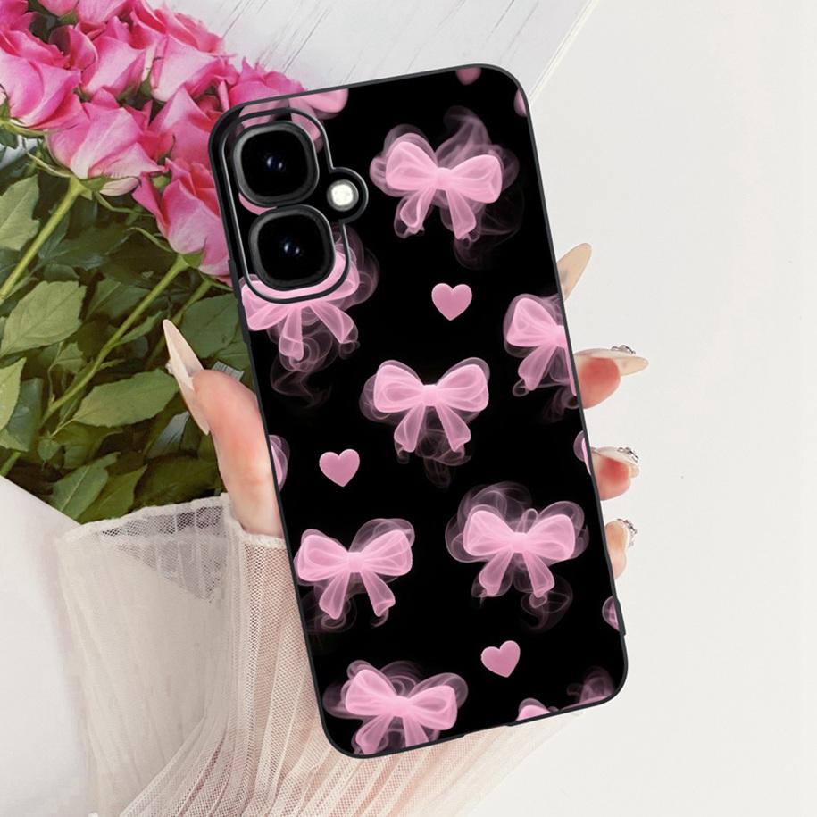 For Infinix Smart 10 2025 Case Popular Flower Bowknot Fundas Soft Black Silicone Cover For Infinix Smart10 X6725 Pop 10 4G Shell