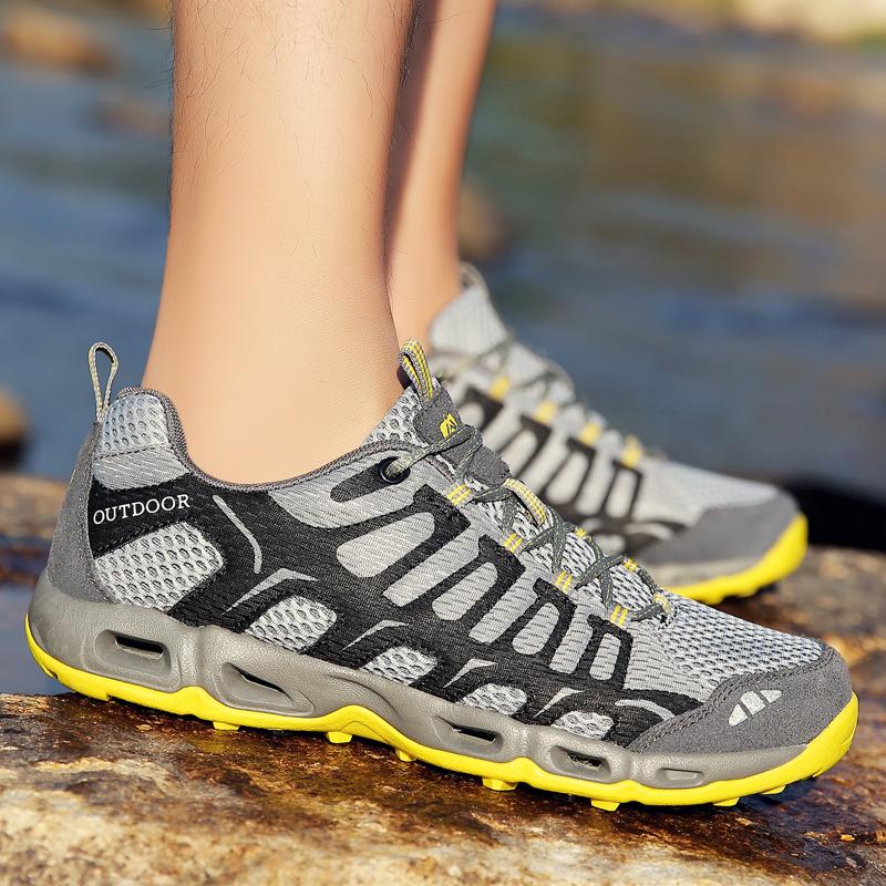 Men's Casual Shoes Male Summer Shoes Mesh Breathable Men's Outdoor Sneakers Rubber Sole Men's Hiking Shoes