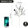 4PC Set Black/White Christmas Tree Decorations Picks Woolen Candy Curly Pick, Christmas Bells Picks Christmas Tree Decorations Home Office Vase Party
