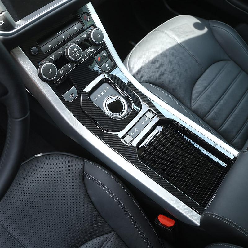 For Land Rover Range Rover Evoque 2011-19 ABS Chrome/Carbon Fiber Center Control Panel Cover Decorative Sticker Car Accessories
