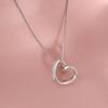 New 925 Sterling Silver Zircon Heart Necklace Simple Geometric Pendant CHoker Birthday Gift for Women Exquisite Jewelry