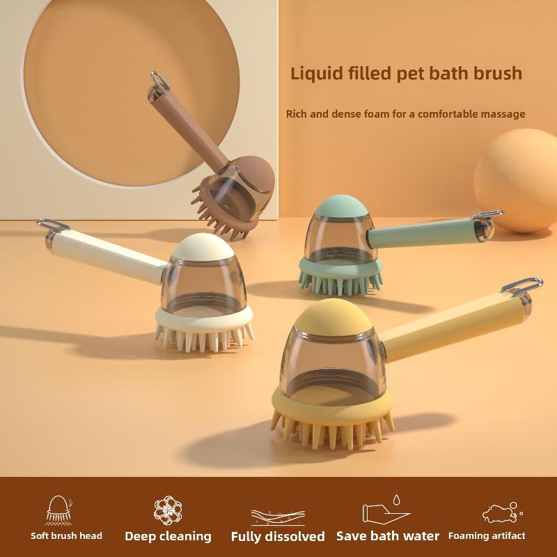 Neue Haustier-Badebürste, Hundeschrubber, Massage- und Badebürste, Flüssigkeit herausdrücken, Katzenkamm Reinigungsprodukte