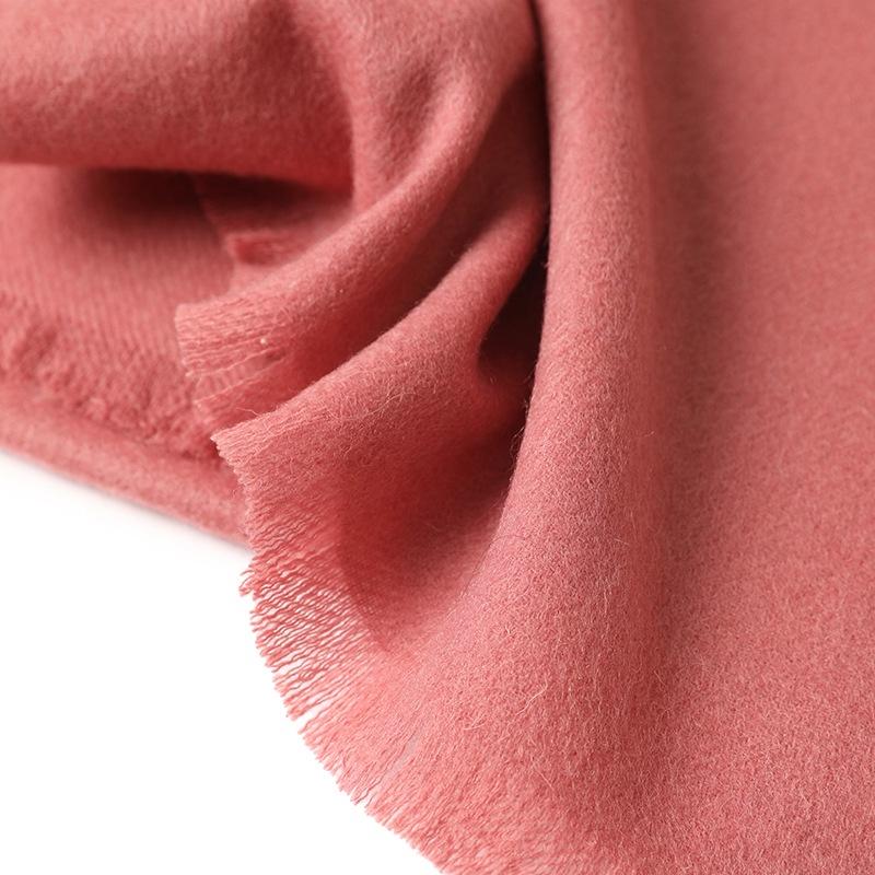 Autumn and Winter New Wool Solid Color Scarf Short Beard Warm Soft Comfortable Men's and Women's Red