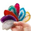 Natural Agate Geode Slice Stone Reiki Stone Home Decoration DIY Jewelry Accessories Quartz Pendant