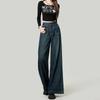 Jeans tendance neutres à jambes larges pour femmes printemps et automne nouveau taille haute ample et amincissant jeans serpillière