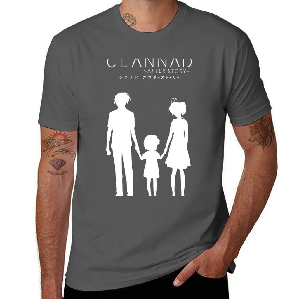 Clannad After Story (White Edition) Tshirt Basic Short Sleeve Cotton Blend Tshirt