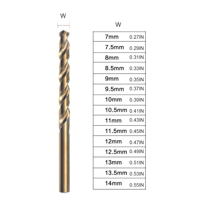 Professional M35 Twists Drill Bit Set 3-14mm Diameter Cobalt Speed Steel for Stainless Steel and Metal Drilling