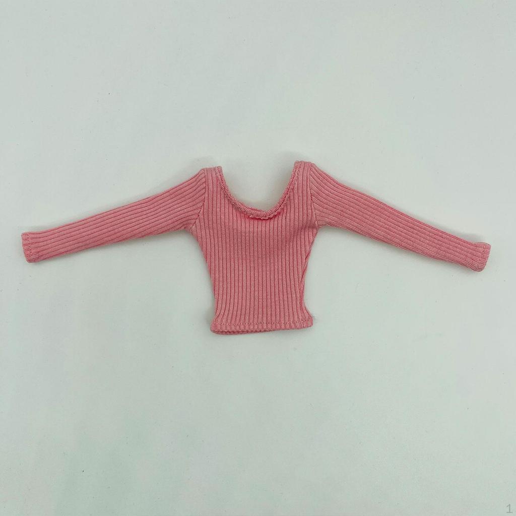 1/6 Long Sleeve Mini Casual Top, Basic Shirt for 12 '' Inches Female