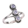 Natural Tanzanite Gemstone 925 Solid Sterling Silver Jewelry Ring Size 9 T1s87