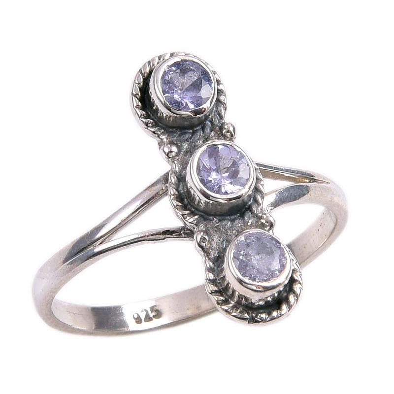 Natural Tanzanite Gemstone 925 Solid Sterling Silver Jewelry Ring Size 9 T1s87