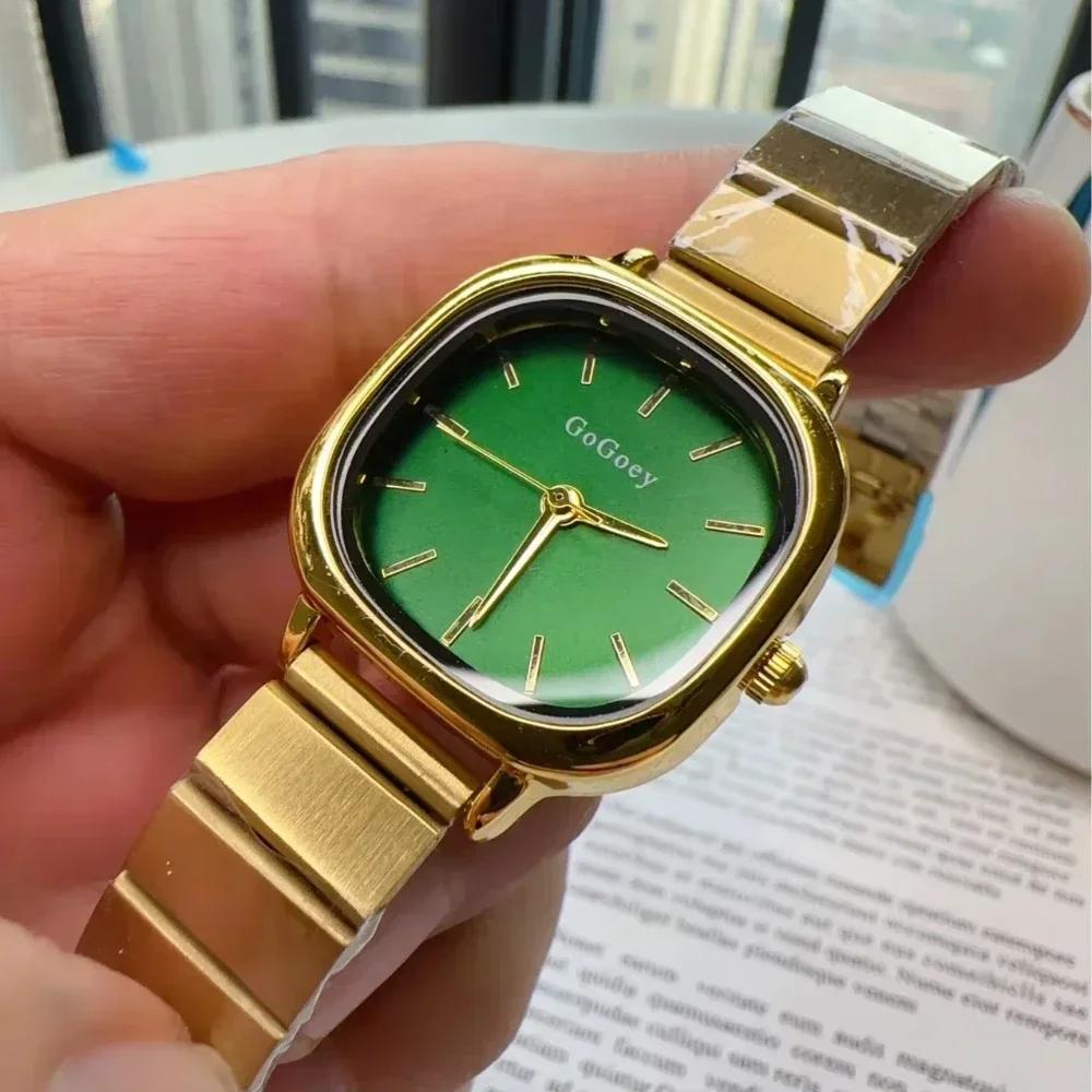 Luxury Ladies Quartz Watch 2025 Fashion Simple Gold Women Stainless Steel Wristwatch Elegant Clock Gift Montre Femme