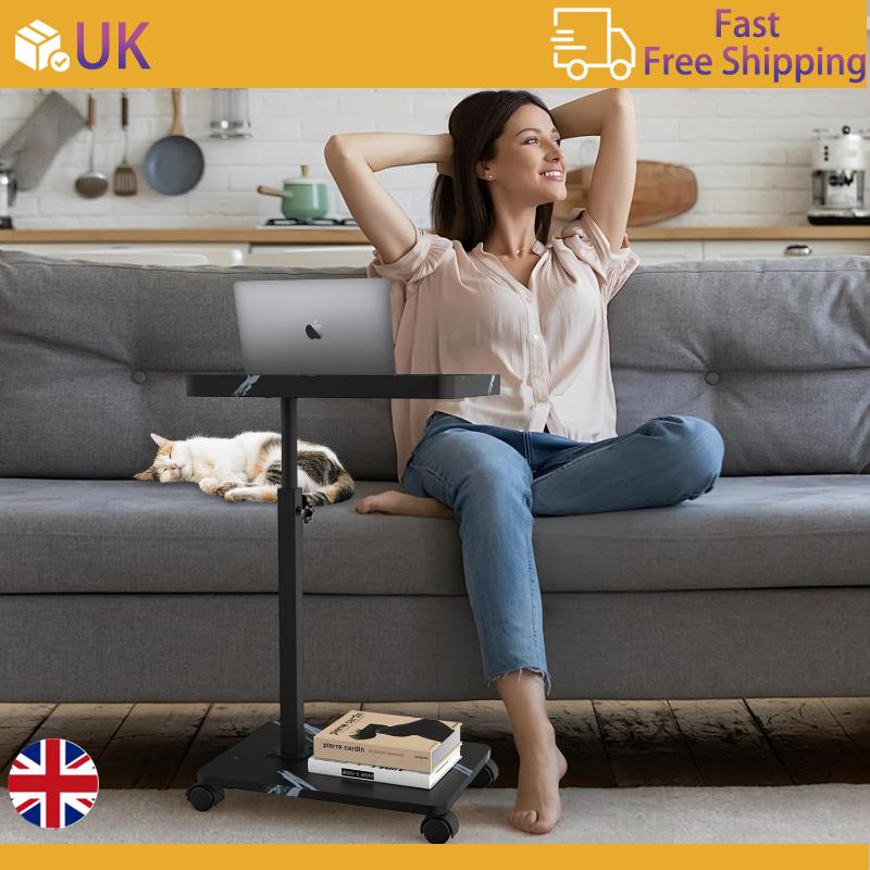 360 Degree Rotating Bracket Multifunctional Bathtub Tray Table for Home Living Room Bedside Sofa Side C Table Height Adjustable