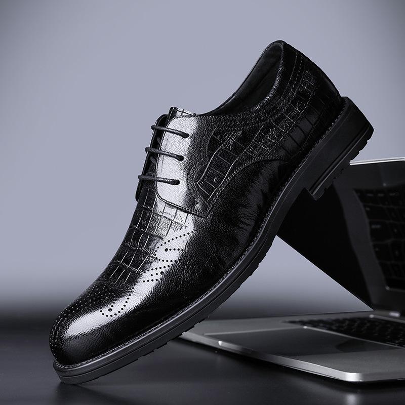 

Wenzhou men s business leather shoes leather foot cover office work shoes high-end commuter versatile wedding shoes 44