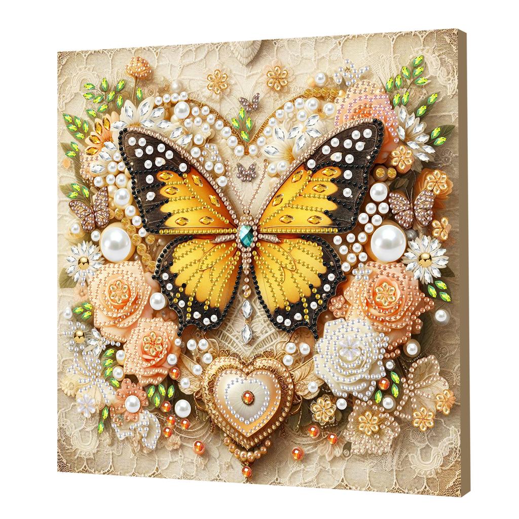 Pearl Gem Diamond Art Painting Kit with Frame 25x25cm Diamond Dots Pearl Gem Painting for Adults & Beginners Home Wall Decor