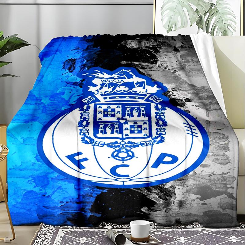 1 Stück FC Porto Design Bedruckte Weiche Flanelldecke Überwurf für Schlafzimmer Wohnzimmer Sofa Camping Reise Fan Geschenke Weihnachtsgeschenke