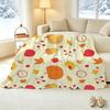 Lightweight Fall-themed Flannel Blanket Soft Warm Cozy Throw for Home Casual Use & Decor