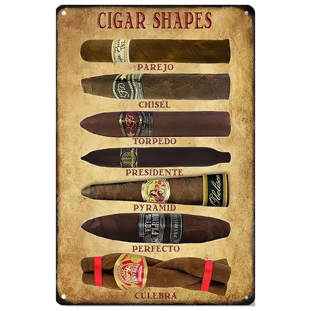 Whiskey Cigar Plaque Metal Tin Signs Wall Decoration Vintage Art Posters Iron Painting for Man Cave Home Cafe Garden Club Bar