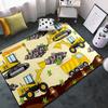 Construction Rugs for Boys Room Construction Play Non Slip Flannel Carpet for Playroom Decor Rug with Truck Tractor Print Mat