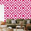 Wallpaper Free Checkerboard Purple and White, Powder Pink Background 50x1000