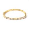 Hip Hop Classic Row Bracelet 4MM Copper Inlaid Zircon Spring Buckle Stylish Simple Diamond Inlaid Bracelet Men and Women The Same Style