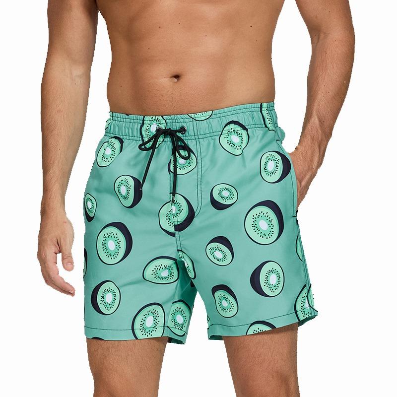 DATIFER Short de Sport pour Homme Maillot de Bain Nouveau Style Polyester Impression Fitness Pantalon de Plage Surfing Maillot de Bain