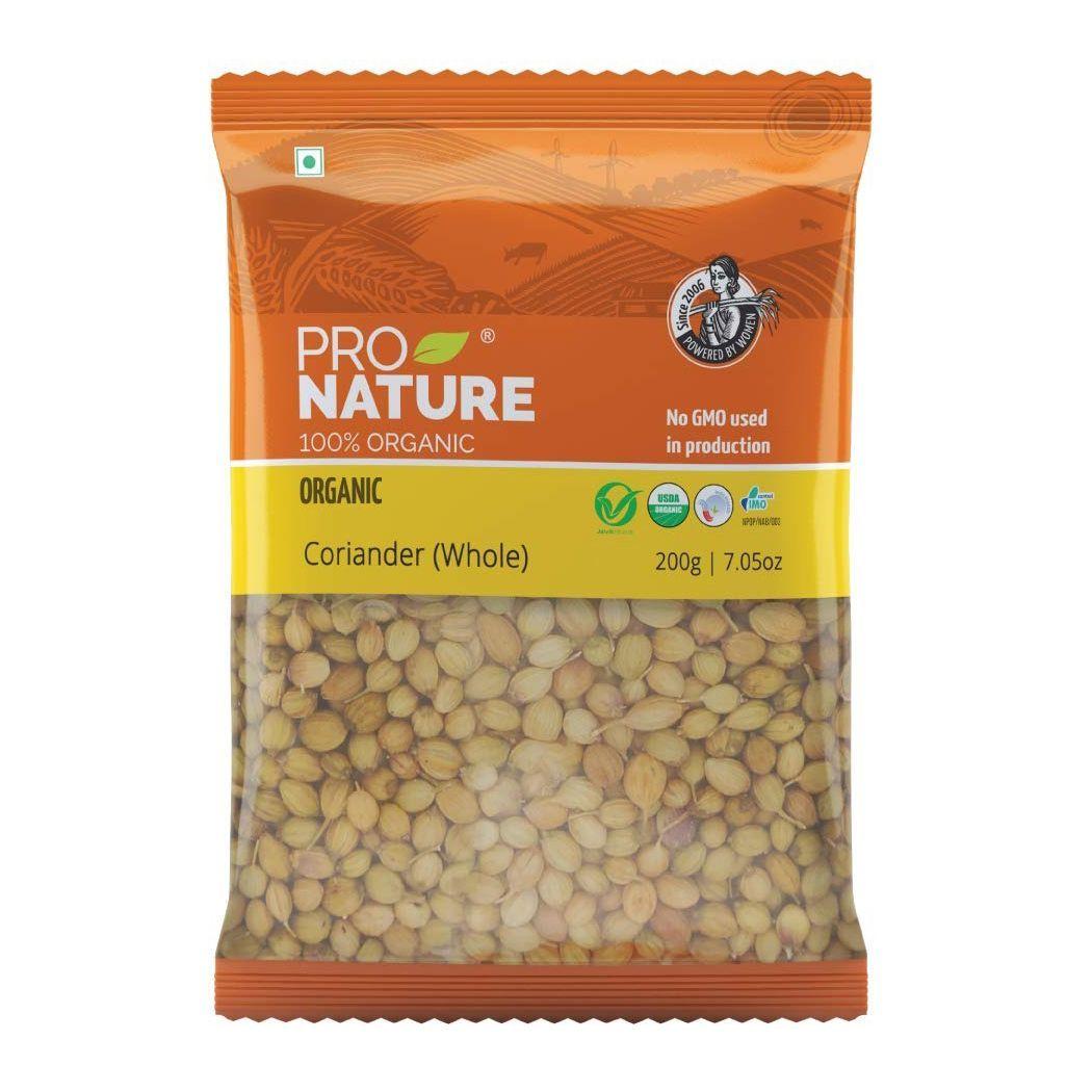 

Органический цельный Кориандр (200 г), Organic Coriander Whole, Pro Nature