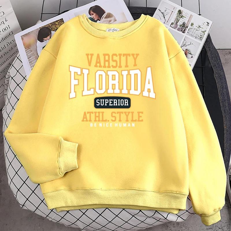 Trend Casual Man Pullover Florida Superior Athl Style Print Hoody Warm Drop Sleeves Crewneck Soft Female Streetwear Pullovers & Long Sleeves Men’s