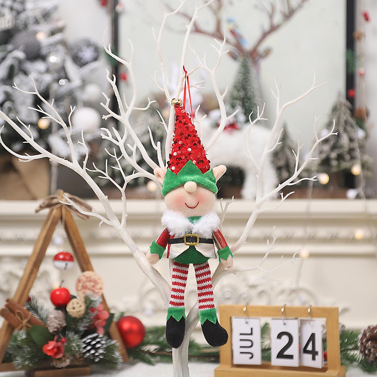 

Festive Elf Figure Ornament - Cartoon Doll for Christmas Tree Decoration