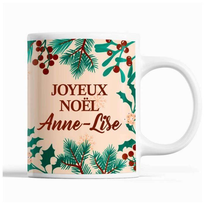 Mug - Anne-Lise - Noël - Céramique - Beige - 325 ml - Imprimé recto/verso