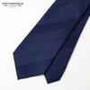 NEWYORKER BLUE Men's 100% Silk Solid Necktie Navy Blue Striped Weave Melange Pattern Tie NB917348