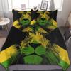 Lion Head Black Backdrop Duvet Cover Set Queen King Size 3 Piece Bedding With 2 Pillow Shams