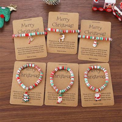 Pulseras de Charms Navideñas de Moda con Adorables Diseños de Renos y Árboles