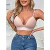 Women Breathable Comfortable Wireless Push Up Adjustable Solid Color Bra Underwear