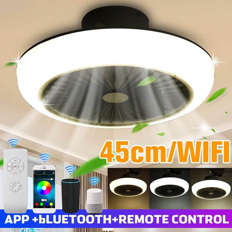 Adjust Speed WiFi Modern Smart Ceiling Fan Lamp Mute Remote APP Control Bluetooth Ceiling Fan Light