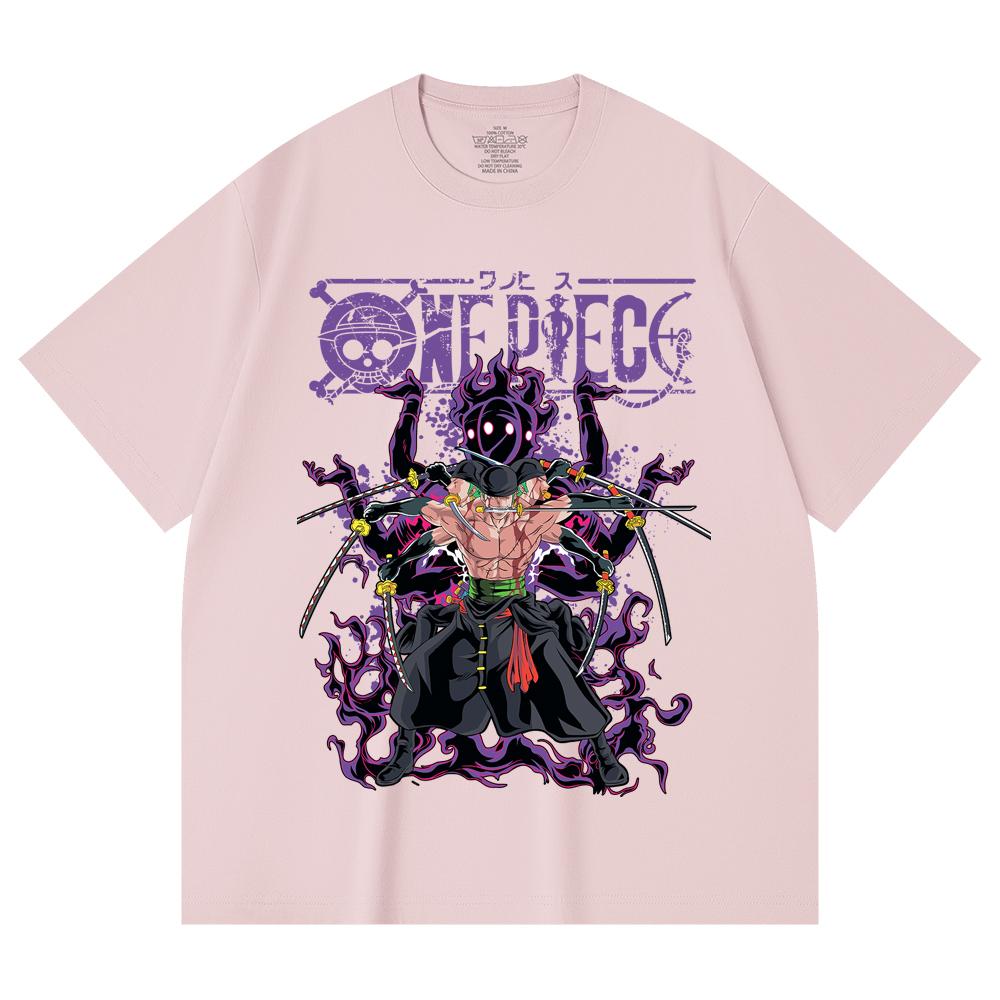 230 Gsm 100% Cotton One Piece V65 Zoro Print Unisex Heavy Cotton T Shirt