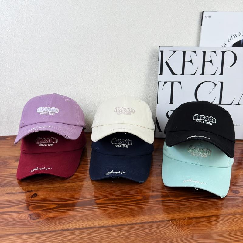 American Retro Ripped Baseball Cap Men's and Women's New Spring and Summer Soft Top Sun Hat Versatile Face Small Casual Cap