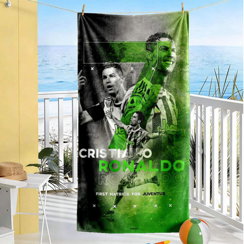 Powerful Soccer Player Beach Towel High Absorbency & Quick-Dry Comfortable Lightweight