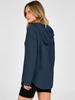 Women's Waffle Knit Long Sleeve V-Neck Solid Hooded Sweatshirt - Autumn/Winter 2026 Collection
