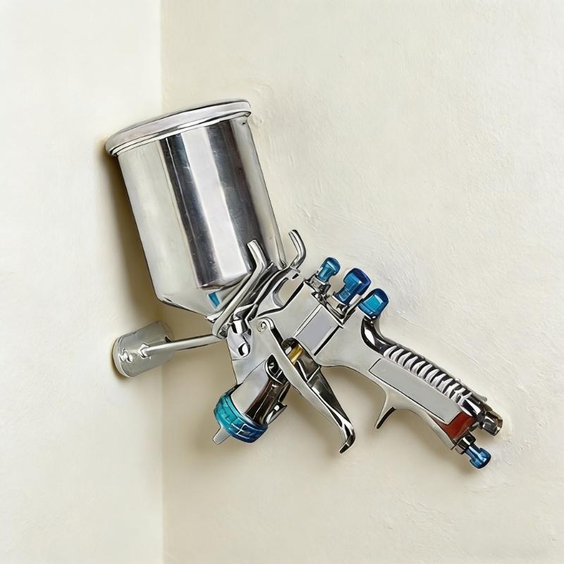 Heavy Duty Metal Sprayer Guns Bracket With Secure Cup Holder For Wall Or Workbench Mounting Sprayer Tool Rack