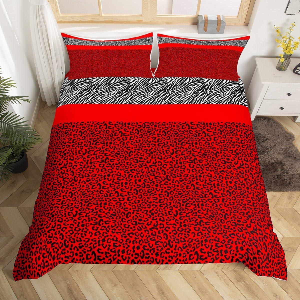Huse de pilotă moi cu model leopard Imprimeu animal Set de așternut King Ghepard pentru Copii Copii Bărbat plus Femeie Husa premium caldă pentru plapumă Decor Dormitor 120*200cm Single