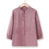 Summer 2025 Fashionable Chiffon Top for Middle-Aged and Elderly Women - Seven-Sleeve Design