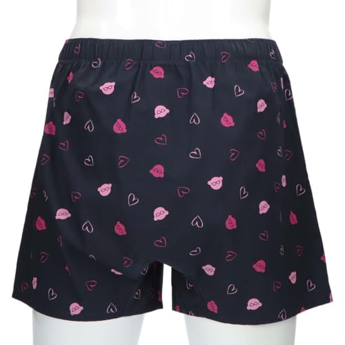 Emporio Armani HEART & BEAR Manga Bear Cotton Woven Trunks, Men's, Front Opening, Japanese Sizes, Size 12 (Pink), 54250004, M/L